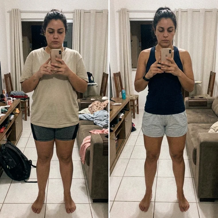 Antes e depois de Renata Alves Orlandini: -11Kg